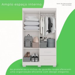 Guarda-roupa Solteiro 4 Portas 2 Gavetas Estrela Premium - 2