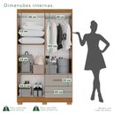 Ver imagem 6 de Guarda-Roupa Solteiro 4 Portas 2 Gavetas Estrela Premium Off White/Cinamomo/Off-White