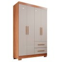 Ver imagem 3 de Guarda-roupa Solteiro 4 Portas 2 Gavetas Estrela Premium
