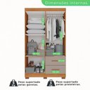 Ver imagem 6 de Guarda-roupa Solteiro 4 Portas 2 Gavetas Estrela Premium