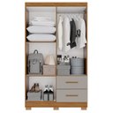 Ver imagem 4 de Guarda-Roupa Solteiro 4 Portas 2 Gavetas Estrela Premium Off White/Cinamomo/Off-White