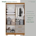 Ver imagem 5 de Guarda-Roupa Solteiro 4 Portas 2 Gavetas Estrela Premium Off White/Cinamomo/Off-White
