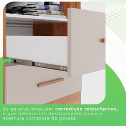 Guarda-roupa Solteiro 4 Portas 2 Gavetas Estrela Premium - 10