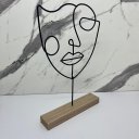 Ver imagem 4 de Escultura máscara rosto homem de metal com base de Mdf