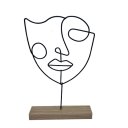 Ver imagem 1 de Escultura máscara rosto homem de metal com base de Mdf