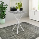 Ver imagem 1 de Mesa Quadrada 70cm para Sala de Jantar Tampo Granito Léia Branco/Ocre