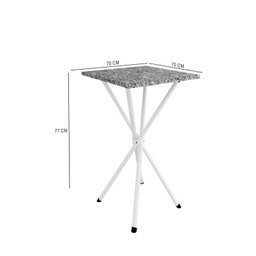 Mesa Quadrada 70cm para Sala de Jantar Tampo Granito Léia - 3