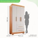 Ver imagem 4 de Guarda-roupa Solteiro 3 Portas 2 Gavetas Estrela Premium