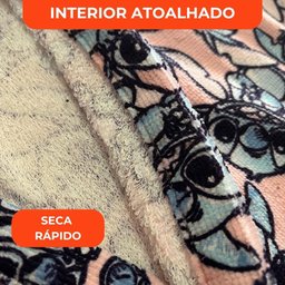 Roupão Aveludado Lepper Estampado Personagens Infantil Stitch G - 5