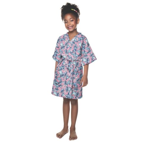Roupão Aveludado Lepper Estampado Personagens Infantil Stitch G