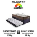 Ver imagem 7 de Bicama Box Baú Solteirão com Suede Preto 96x203 com Colchão Relax Adorabile Molas Ensacadas Ecoflex
