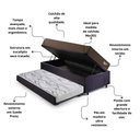 Ver imagem 5 de Bicama Box Baú Solteirão com Suede Preto 96x203 com Colchão Relax Adorabile Molas Ensacadas Ecoflex