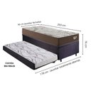Ver imagem 2 de Bicama Box Baú Solteirão com Suede Preto 96x203 com Colchão Relax Adorabile Molas Ensacadas Ecoflex