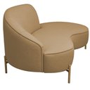 Ver imagem 4 de Sofá Curvo 2 Lugares 150cm Braço Dir. Thommy Pés Ouro Bouclé Camel - Nexta Casa