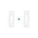 Ver imagem 1 de Puxador retangular adesivo para armários, box, portas e janelas de correr Branco - 2 unidades