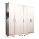 Ver imagem 4 de Guarda-roupa Casal Montreal 6 Portas 2 Gavetas Branco - Evidência Móveis