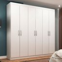 Ver imagem 1 de Guarda-roupa Casal Montreal 6 Portas 2 Gavetas Branco - Evidência Móveis