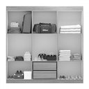 Ver imagem 3 de Guarda-roupa Casal Montreal 6 Portas 2 Gavetas Branco - Evidência Móveis