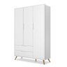 Guarda Roupa Marilia 3 Portas 2 Gavetas Branco Nature - 4