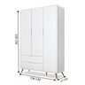 Guarda Roupa Marilia 3 Portas 2 Gavetas Branco Nature - 3