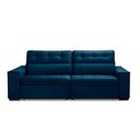Ver imagem 2 de Sofa Retratil Reclinavel 2 Lugares 2,60 Vitória Veludo Azul Marinho Lansofbr