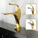 Ver imagem 1 de Torneira de Banheiro Lavabo Luxo Paris Monocomando 100% Metal Premium Dourada Goldenx