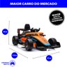 Carro Elétrico Infantil com Controle Remoto 12v Fórmula 1 Mclaren Laranja Sons de Corrida e Carregad - 6