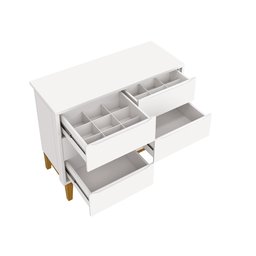 Comoda Sapateira Theo Classic Branco Fosco Pés Pinus - 3