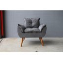 Ver imagem 2 de Poltronas Decorativas Opala Pés Palito Sala, Quarto Cinza