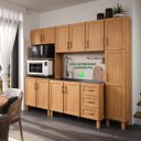 Ver imagem 5 de Armário de Cozinha Modular 4 Peças: Balcão, Aéreo, Paneleiro e Torre Quente Madeira Pinus Freijó - T