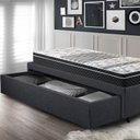 Ver imagem 6 de Base Box Cama Solteiro Sapateira Linho Cinza e Colchão Gransleep Ecoflex 88x188