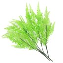 Ver imagem 1 de Kit 4 Ramos Decoração Arranjo Samambaia Planta Artificial Plástico Verde 5 Galhos Cada 43cm