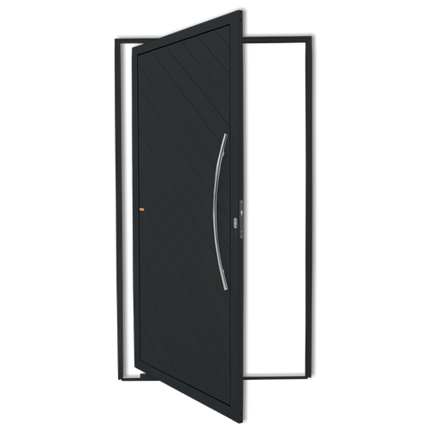 Porta Pivotante Alumínio Lambril Savana c/Puxador D.Preto 100 Brimak