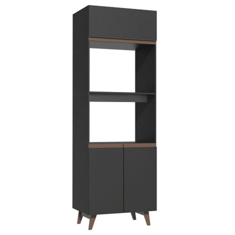 Torre Quente Madesa Reims 70 cm 3 Portas Preto Cor:Preto