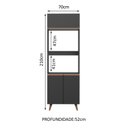 Ver imagem 2 de Torre Quente Madesa Reims 70 cm 3 Portas Preto Cor:Preto