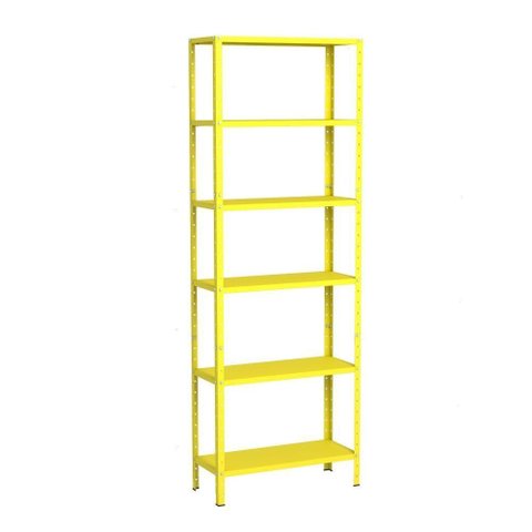 Estante 6 Prateleiras Aço Livros Quarto Cozinha Multiuso Fer Amarelo