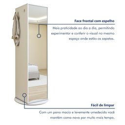 Sapateira Giratória com Porta de Espelho para 11 a 20 Pares Esthela - 7