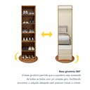 Ver mais imagens de Sapateira Giratória com Porta de Espelho para 11 a 20 Pares Esthela Marrom/Amêndoa Clean