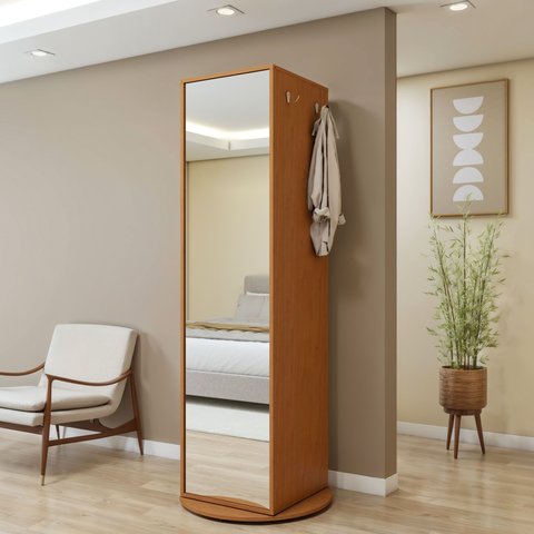 Sapateira Giratória com Porta de Espelho para 11 a 20 Pares Esthela