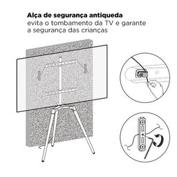 Pedestal Design Studio Tripé P/ Tv de 40" 65" - Branco - Elg - 7