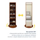 Ver mais imagens de Sapateira Giratória com Porta de Espelho para até 20 Pares Esthela Marrom Frassino