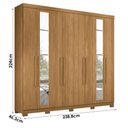 Ver imagem 3 de Guarda Roupa Casal Master New 8 Portas e 4 Gavetas com Espelho e Pés Cinamomo - Santos Andirá