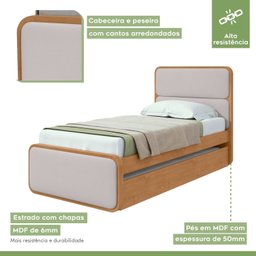 Cama Solteiro Loop Tecido Corano com Cama Auxiliar - 7