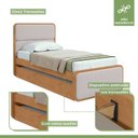 Ver imagem 6 de Bicama de Solteiro Corino Loop com Cama Auxiliar Marrom Amêndoa Clean