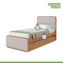 Ver mais imagens de Bicama de Solteiro Corino Loop com Cama Auxiliar Marrom Amêndoa Clean