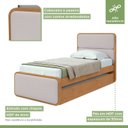 Ver imagem 7 de Bicama de Solteiro Corino Loop com Cama Auxiliar Marrom Amêndoa Clean