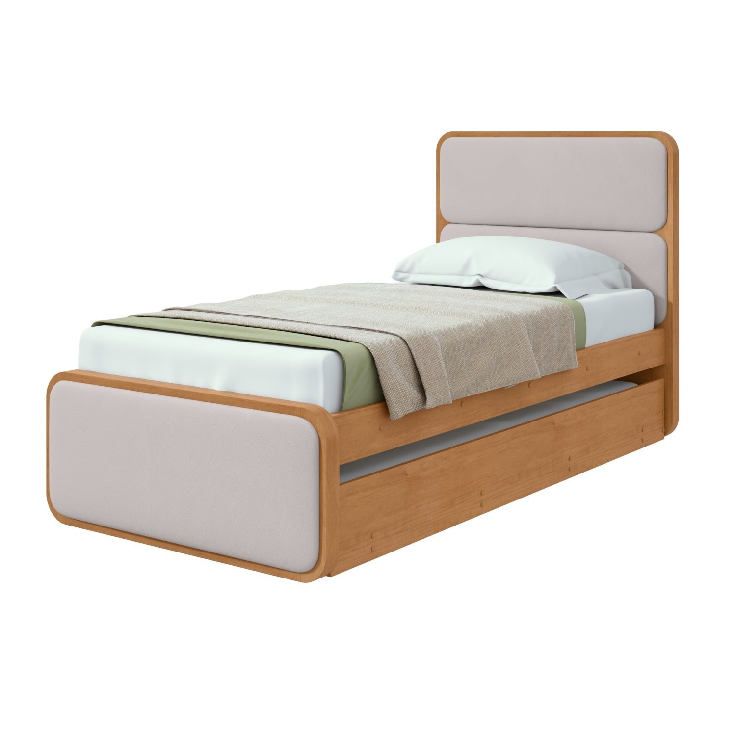 Cama Solteiro Loop Tecido Corano com Cama Auxiliar - 2