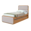 Ver imagem 3 de Bicama de Solteiro Corino Loop com Cama Auxiliar Marrom Amêndoa Clean