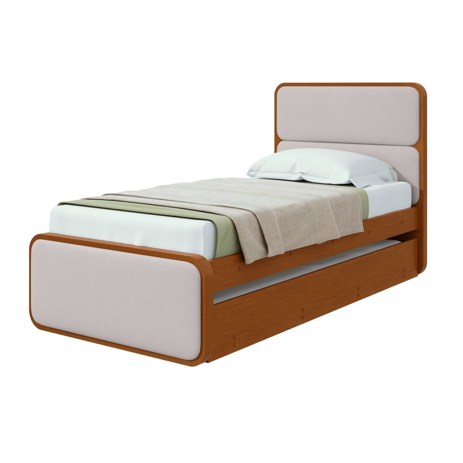 Cama Solteiro Loop Tecido Corano com Cama Auxiliar - 2