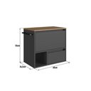 Ver imagem 3 de Gabinete de Banheiro Suspenso 60cm com 1nicho 1toalheiro 1porta e 1gaveta Bh8050 Mel/grafite